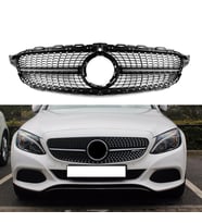 S-Dizayn Mercedes C-Class W205 Ön Panjur Parlak Siyah Piano Black Diamond Model 2019 Üzeri (Karışık)