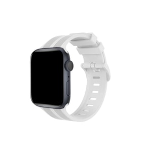 Apple Watch 38mm KR408 Çizgili Silikon Kordon - Beyaz