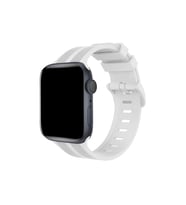 Apple Watch 38mm KR408 Çizgili Silikon Kordon - Beyaz