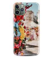 Apple iPhone 11 12 13 14 Pro Max Kılıf Desemli Silikon Gerçek Çiçekler 1743