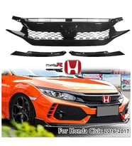 Honda Civic FK7 Typer Ön Panjur Ve Far Kaşları Siyah