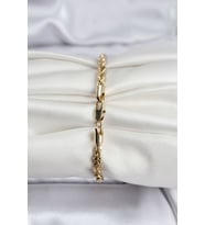 14K Gold Renk Kaplama Burgu Zincir Model CM Kadın Bileklik 5886 - SSSSSS5698-5971