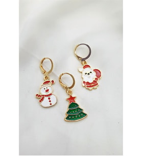 3 LÜ YILBAŞI NOEL TEMALI KÜPE SET