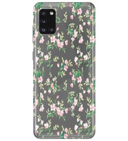 Samsung Galaxy A31 Uyumlu Çiçek Desenli Şeffaf Telefon Kılıfı