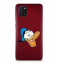 Samsung Galaxy Note 10 Lite Soft Premier Kapak Donald Duck-E Tasarımlı Silikon Kılıf - Mürdüm (Şeffaf)