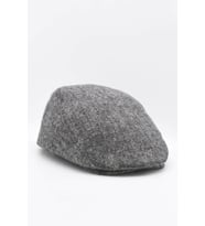 Erkek Balıksırtı Gri Flat Cap Kasket Şapka