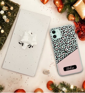 Çapraz Leopar Tasarımlı Kişiye Özel Şeffaf Telefon Kılıfı (Tüm Telefon Modelleri Mevcuttur.) - Hediye Kutulu
