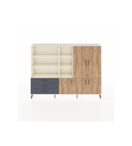 Arges Dolap 11 Raflı 3 Çekmeceli 5 Kapaklı 220x30x163 Aytaşı-Çam/Antrasit