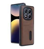 Note 14 Pro 5g Kılıf Sara Kartvizitli Deri Kılıf - Taba