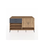 Kronos Konsol 4 Raflı 2 Çekmeceli 2 Kapaklı 176x59x99 Çam-Çam/Antrasit