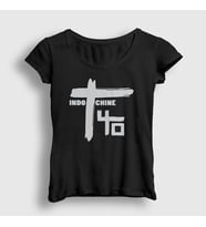Presmono Kadın Beyaz Logo Rock Indochine T-Shirt 539151tt (Siyah)