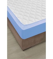 Özdilek Fitted Lastikli Battal Çift Kişilik Çarşaf Seti (180x200)-Gök Mavi (Gök Mavisi)