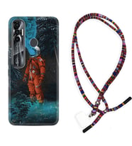Tecno Spark 6 6 Go 8C 8 Pro 7 7 Pro Kılıf Boyun Asklı Rasta Silikon Astronot Smoke 1769