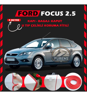 Ford Focus 2.5 Oto Araç Kapı Koruma Fitili 5metre Parlak Kırmızı Renk