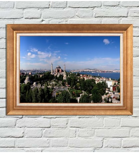 Altın Varaklı Paspartulu Çerçeveli Tablo sd584