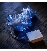 10m 100 Led Damla Uçlu Mavi Işık Şeffaf Kablo
