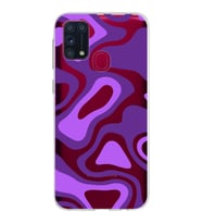 Samsung Galaxy M31 Kapak Renkli Desen Tasarımlı Şeffaf Silikon Kılıf