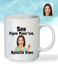 Kişiye Özel Hediye Kadın Tasarım Beyaz Baskılı Kupa-3