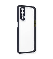 Realme 7 Kılıf Miami Şeffaf Silikon - Lacivert