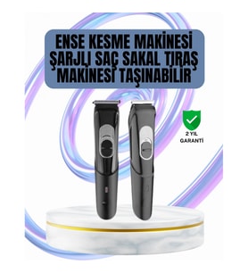 Mey İthalat® Ergonomik Tasarımlı, 3 Taraklı Profesyonel Şarjlı Saç Sakal Tıraş Makinesi