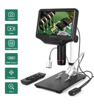Ekranlı Mikroskop 4MP HDMI/USB 3D 7 inç Dijital Mikroskop Uzaktan Kumandalı Laboratuvar Malzemesi