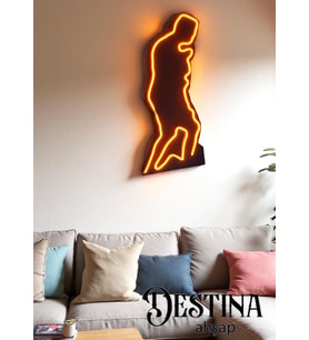 Destina Ahşap Atatürk Kocatepe Temalı Neon Led Aydınlatma-Neon Led Dekorasyon- 60cm*30cm