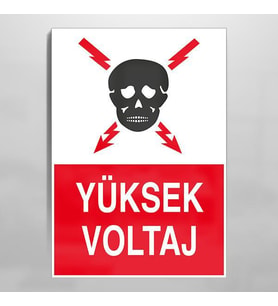 Yüksek Voltaj Uyarı Levhası 70x100cm (Karışık)