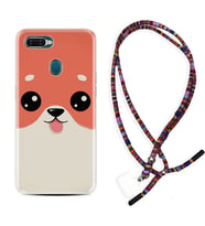 Oppo A5S A15 A16 A54 A55 A73 A74 Kılıf Boyun Asklı Rasta Silikon Sevimli Köpek 1731