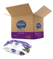 Mavi Beyaz Islak Havlu Mendil 90 Yaprak Lavanta 24 Lü Set 90 Yaprak Plastik Kapaklı (2160 Yaprak)