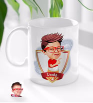 BK Gift Kişiye Özel İsimli Erkek Çocuk Karikatürlü Beyaz Kupa Bardak-1