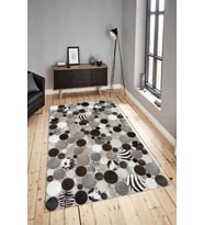 Dijital Baskılı Yıkanabilir Kaymaz Modern Renkli Salon Halısı Mutfak Halısı Yolluk ND-HY-825 (Gri)