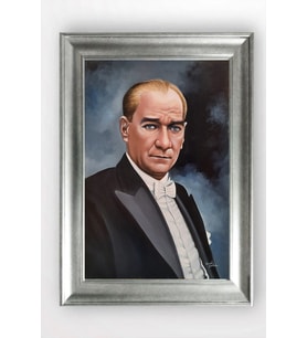 Gümüş Çerçeveli Atatürk Tablo a606