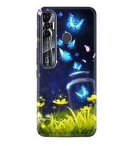Tecno Spark 6 6 Go 8C 8 Pro 7 7 Spark 9 Pro Kılıf Desemli Silikon Neon Butterflys 1309