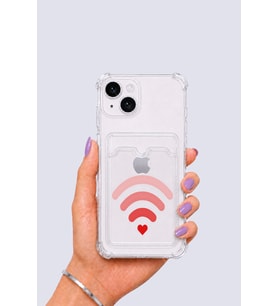 iPhone 13 Kartlıklı Aşk Sinyali Desenli Kılıf