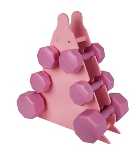PSSPOR 3 Set Pembe Renk Dambıl Seti + Stand ( 2 Adet 1KG - 2 Adet 2KG - 2 Adet 3KG + Stand )