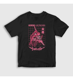 Presmono Unisex Çocuk Siyah Eva 01 Neon Genesis Evangelion Anime T-Shirt 420749tt
