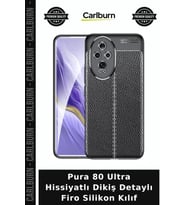 Pura 80 Ultra Hissiyatlı Dikiş Detaylı Firo Silikon Kılıf Cihaz Koruma Cep Telefonu Telefon Kılıfı