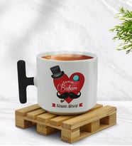 BK Gift Kişiye Özel Canım Babam Tasarımlı Siyah T Kulplu Middle Kupa Bardak - Model 4