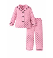 Kız Bebek Puantiye Desenli 2'li Pijama Takımı - Pembe