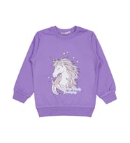 Civil Girls Unicorn Baskılı 2-5 Yaş Sweatshirt - Lila