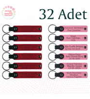 Kırmızı & Pembe, 32’li Set, İsim ve Tarihli Deri Hediyelik, Kültürel Gezi Ekibine Anlamlı Hediye