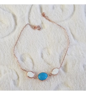 Opal Taşlı Gümüş Bileklik