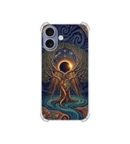 PrintiFy Apple iPhone 16plus ile Uyumlu Simya Serisi Kozmik Denge Tasarımlı Uv Baskılı Köşe Korumalı Antişok Kılıf