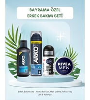 Bayrama Özel Erkek Bakım Seti: Roll-On, Creme, Tıraş Jeli & Kolonya