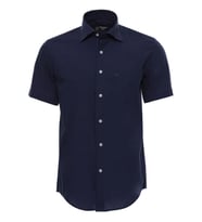 Kısa Kollu Terikoton Slim Fit Lacivert Erkek Gömlek - Wessi