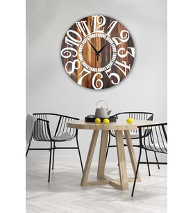 Retro Tasarımlı Duvar Saati 35x35 Cm (Baskılı)