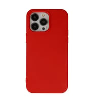 iPhone 14 Pro Max Kılıf Nano İçi Kadife Silikon - Kırmızı