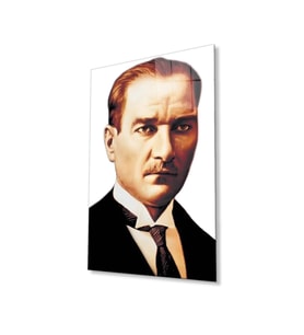 Atatürk Cam Tablo 4mm Dayanıklı Temperli Cam, Atatürk Glass Wall Art (Çok Renkli)
