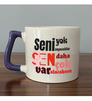 Seni Yok Sayacaklar Baskılı Kadınlar Günü Mor Kulplu D Kupa