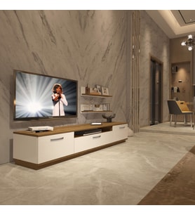 Decoraktiv Trio 4 Mdf Tv Ünitesi Tv Sehpası - Pera Beyaz (Pera-Beyaz)